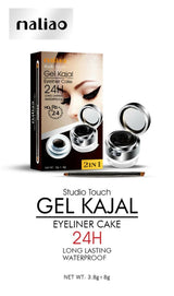 Maliao Professional Studio Touch 24H Long-Lasting Waterproof 2In1 Gel Kajal & Eyeliner Cake