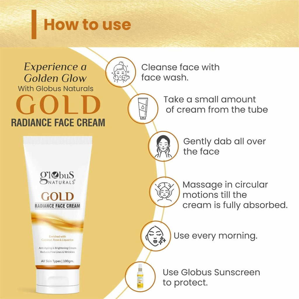 Globus Naturals Gold Radiance Anti Ageing & Brightening Face Cream