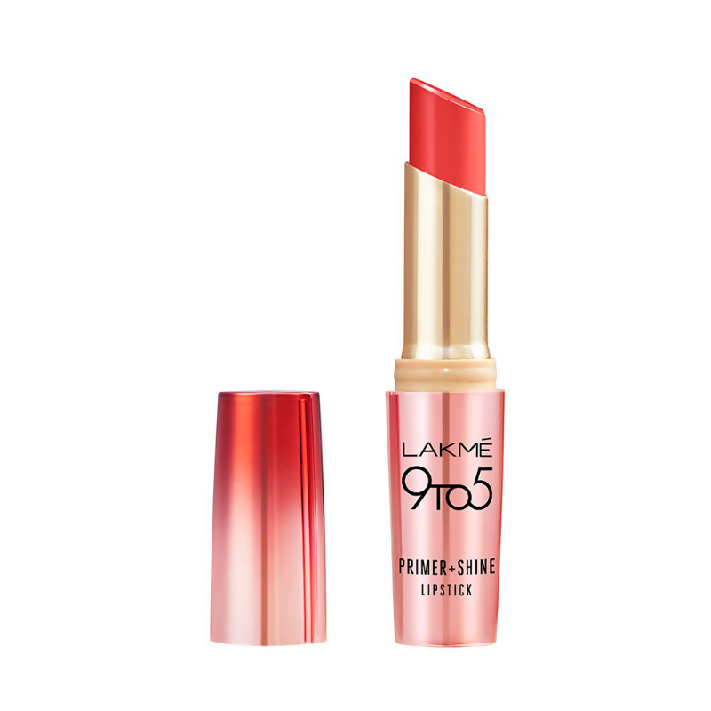 Lakme 9 To 5 Primer + Shine Lipstick -Red Pop