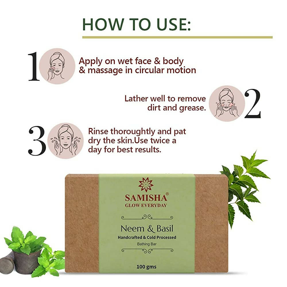 Samisha Organic Neem & Basil Skin Clearing Bathing Bar