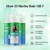 Nidhi's Grandmaa Secret 13 Herbs Hair Oil Handmade Natural Hair Oil With Coconut Oil, Curry Leaves & More Hair Fall Control Oil For Dry Damaged Hair