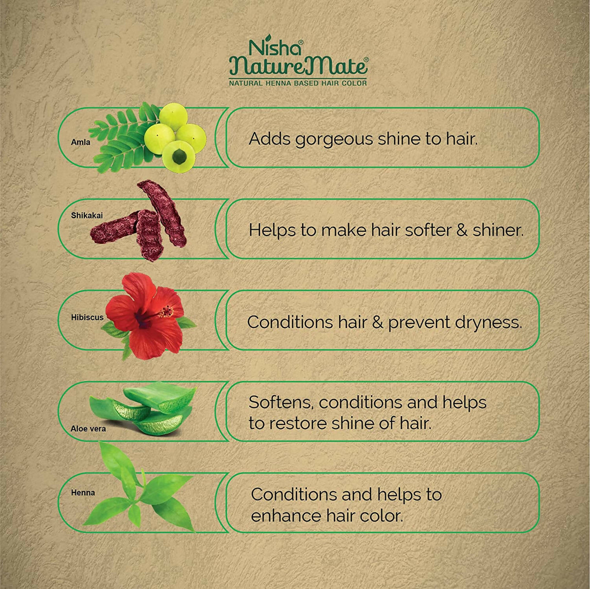 Nisha Nature Mate Henna Based Hair Natural Brown Color