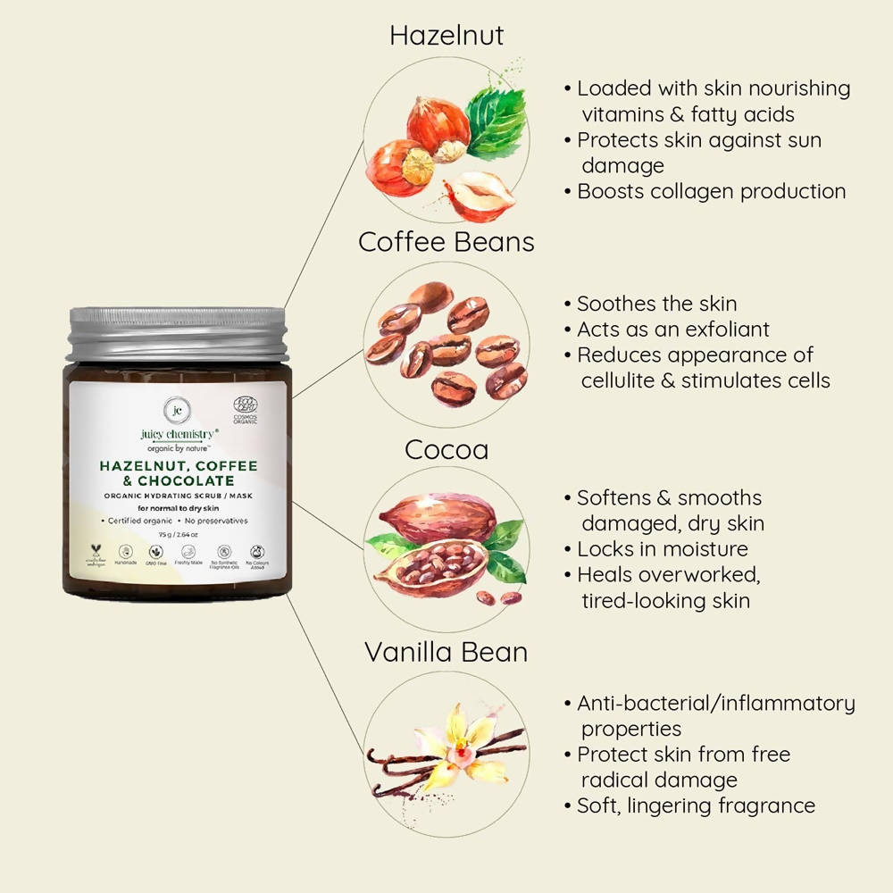 Juicy Chemistry Hazelnut, Coffee & Chocolate Face Scrub