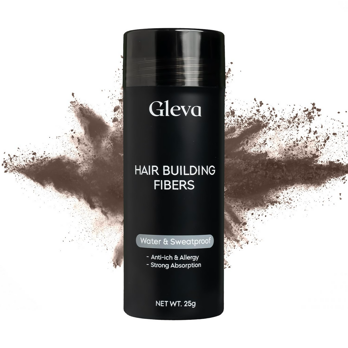 Gleva Hair Hair Building Fibers Hair Powder Thickener - Black