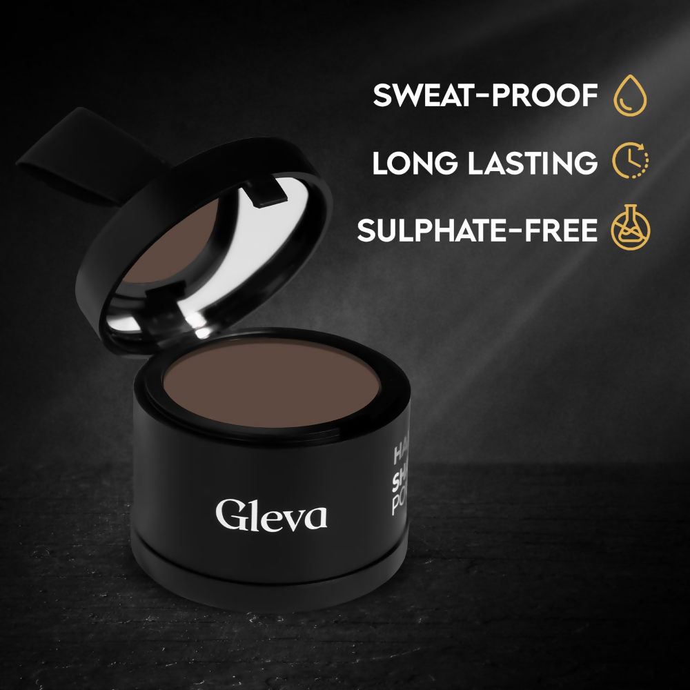 Gleva Hairline Powder Instantly Conceals Hair Root Touch Up Hair Powder for Women & Men - Dark Brown