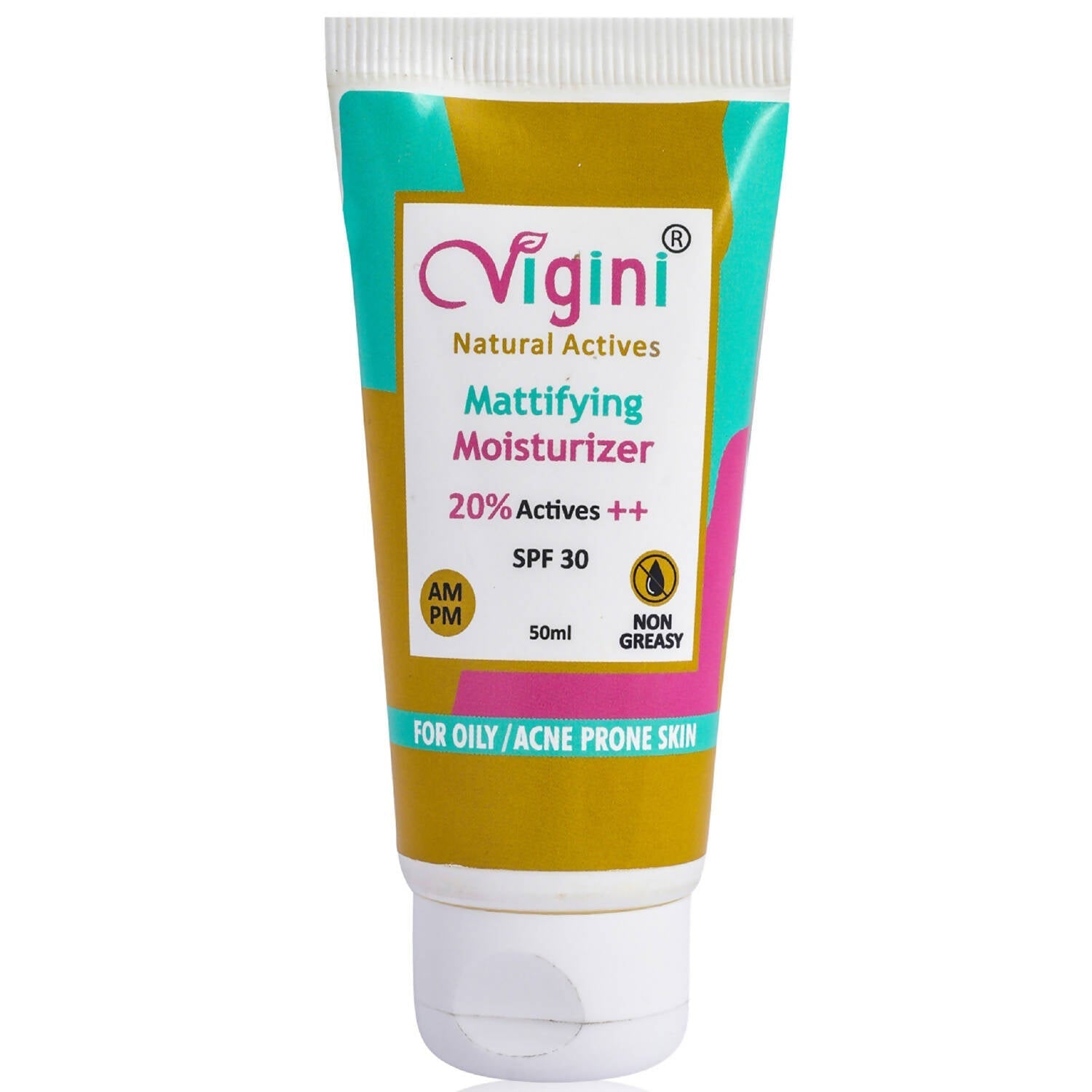 Vigini Natural Actives Mattifying Moisturizer SPF 30 for Men Women