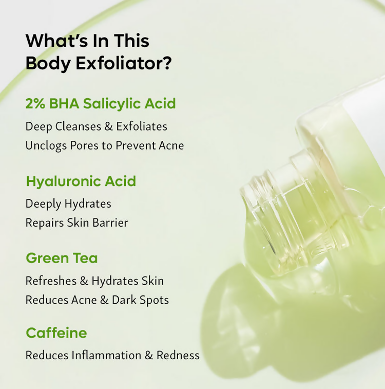 mCaffeine Green Tea & 2% BHA Salicylic Acid Body Exfoliator