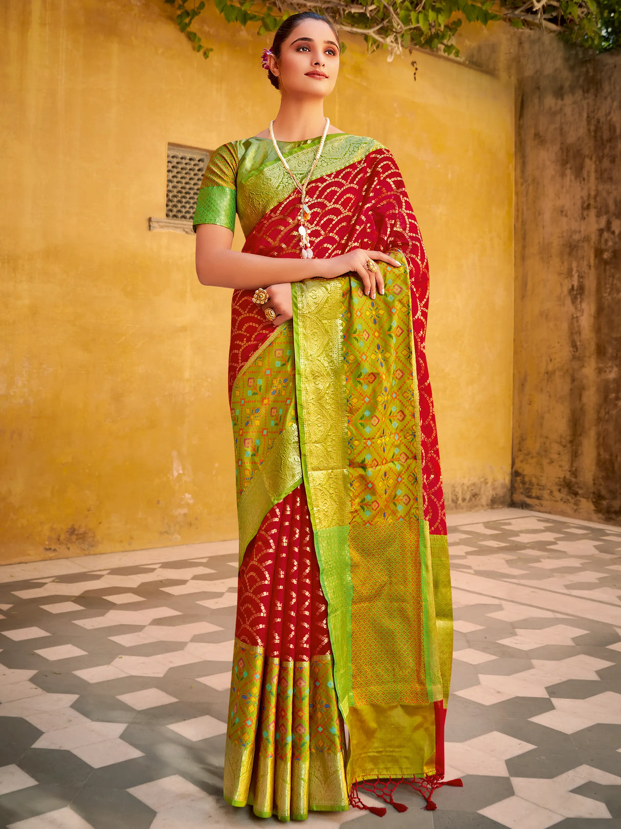 Red Soft Chanderi Silk Saree