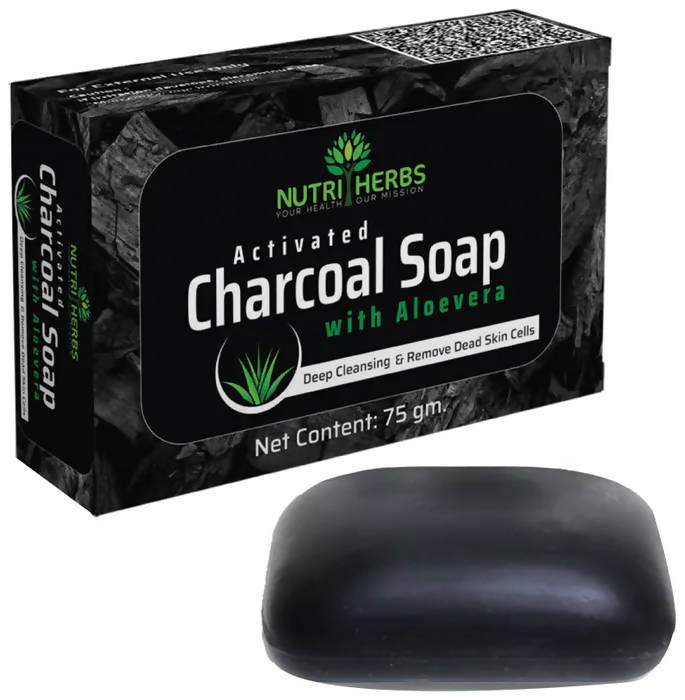 Nutriherbs Aloevera Activated Charcoal Soap