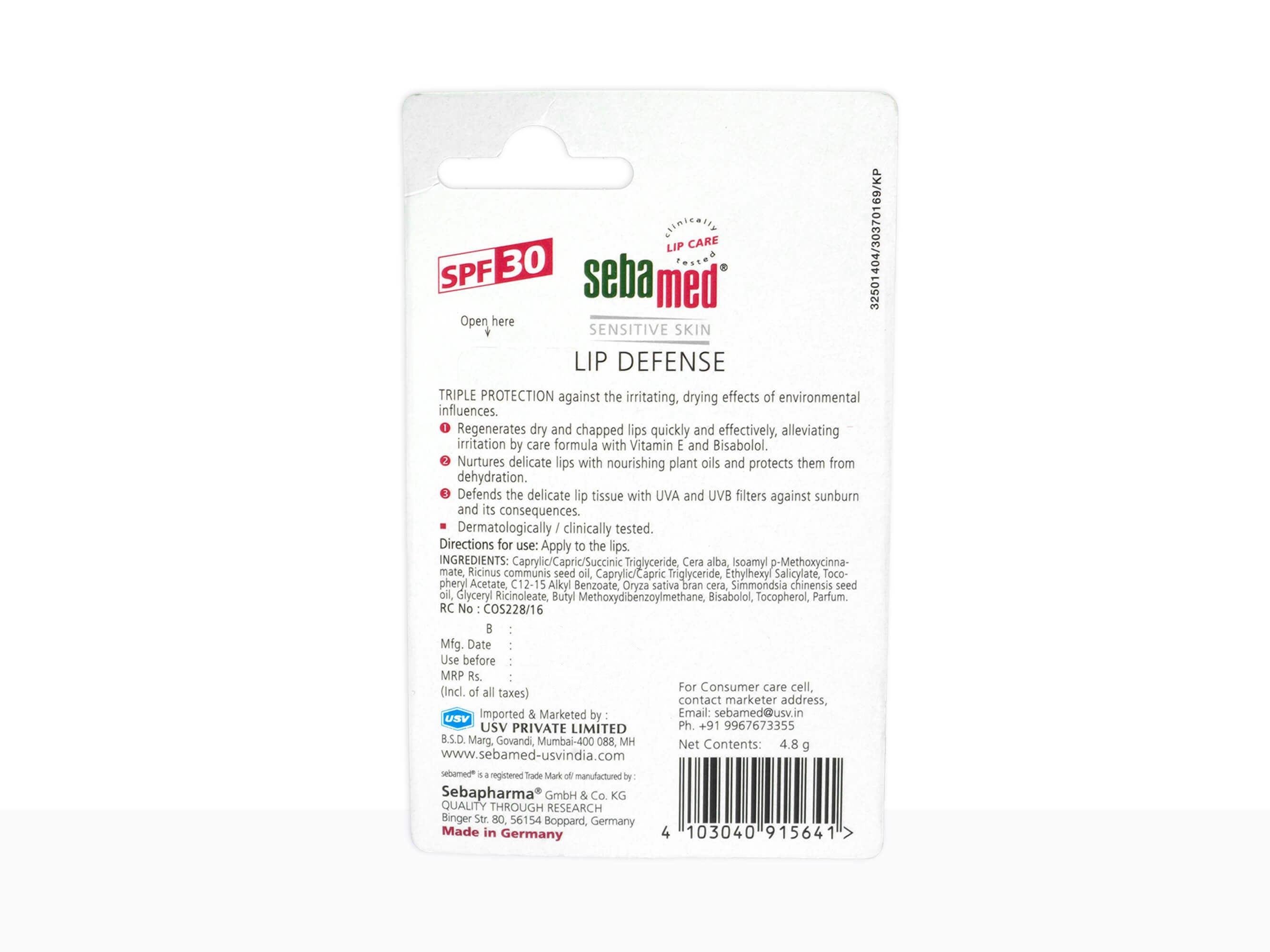 Sebamed Lip Defense Triple Protection SPF 30