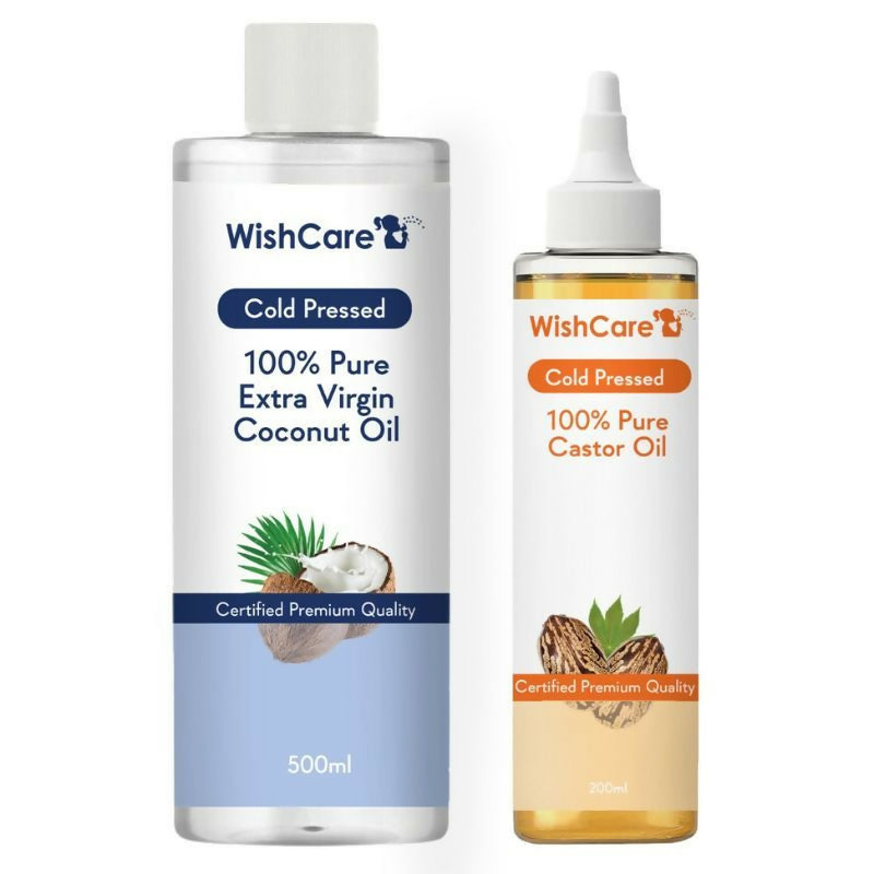 Wishcare Cold Pressed Extra-Virgin Coconut Oil & Castor Oil Combo