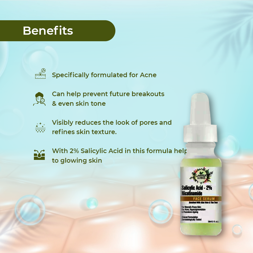 Luxura Sciences Salicylic Acid 2% Face Serum, Niacinamide Serum