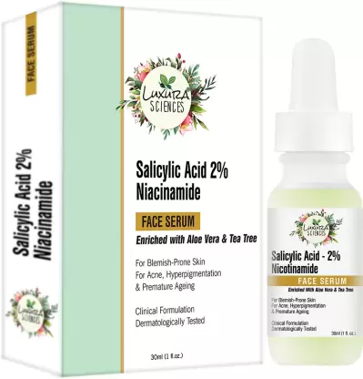 Luxura Sciences Salicylic Acid 2% Face Serum, Niacinamide Serum