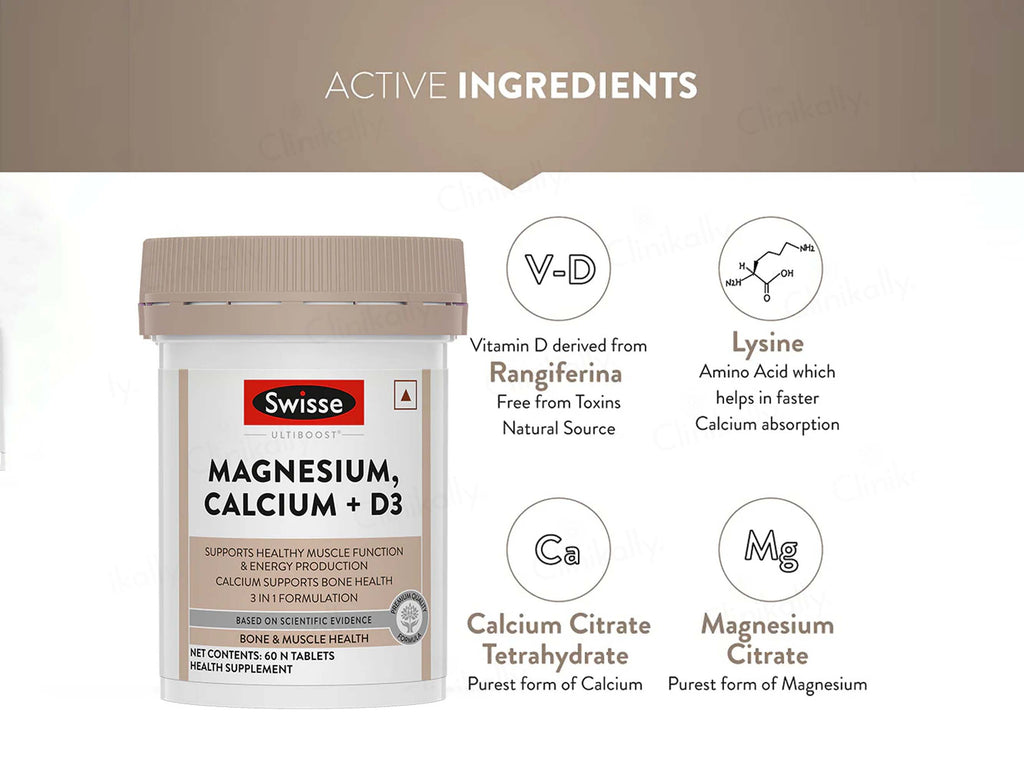 Swisse Ultiboost Magnesium, Calcium + D3 Tablet