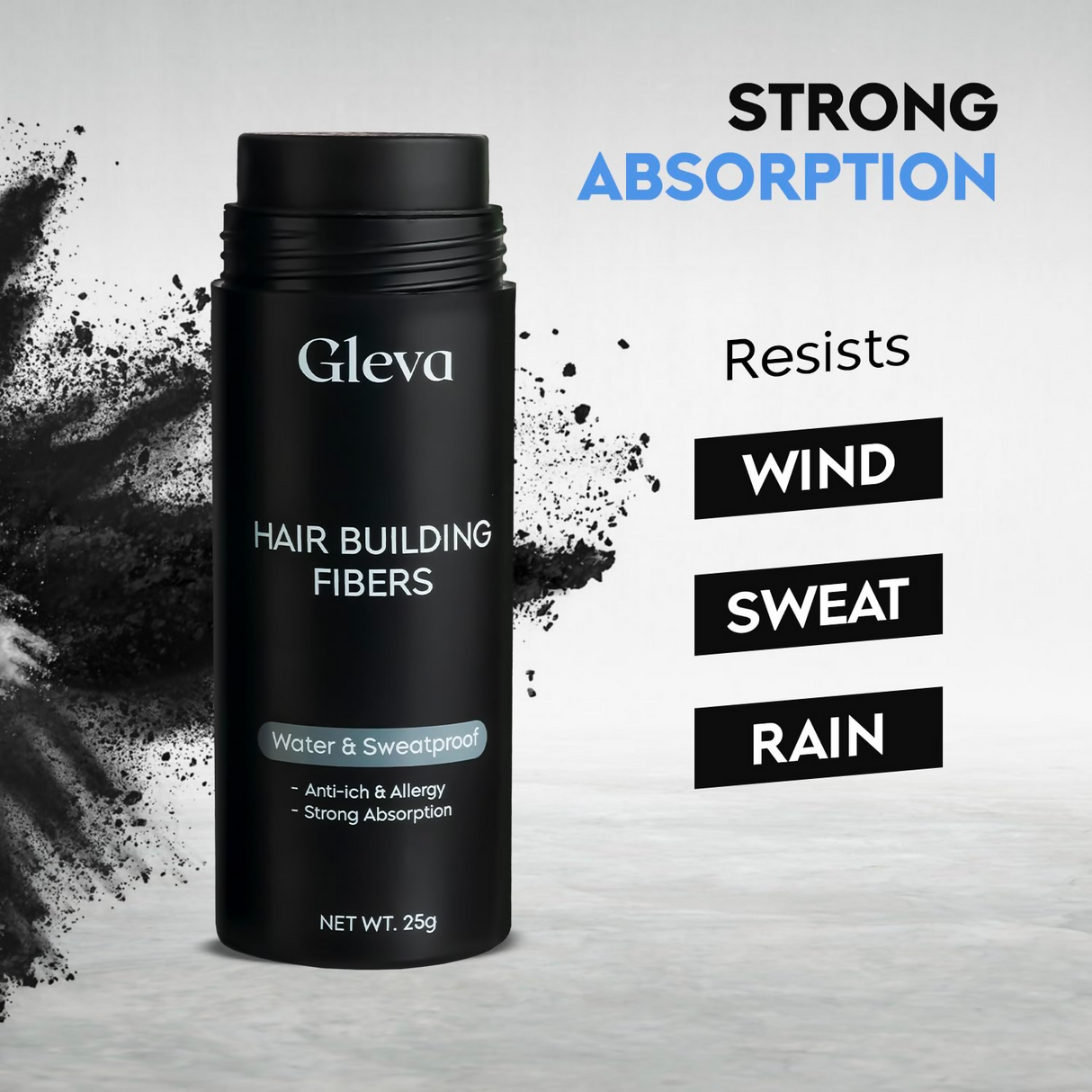 Gleva Hair Hair Building Fibers Hair Powder Thickener - Dark Brown