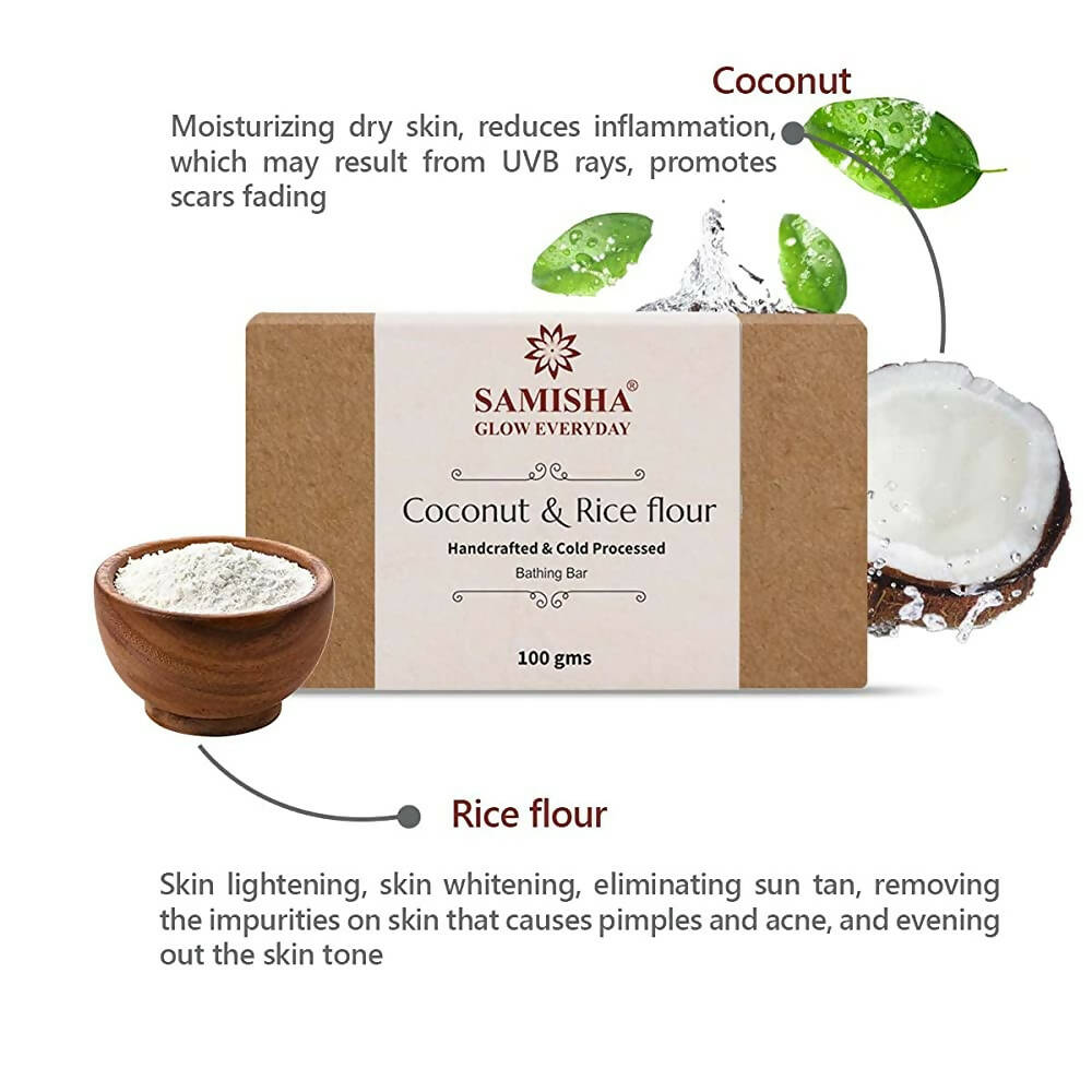 Samisha Organic Coconut Milk & Rice Flour Skin Healing Bathing Bar
