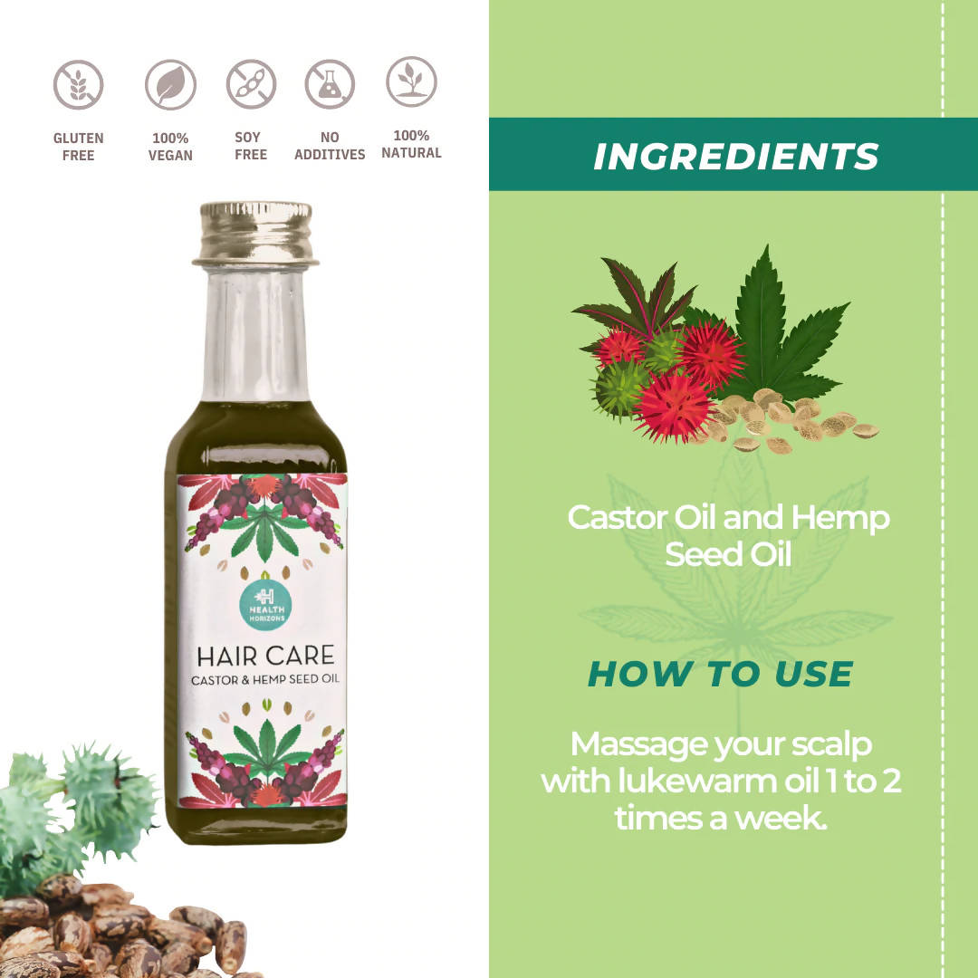 Health Horizons Hair Care - Castor & Hemp Seed Oil