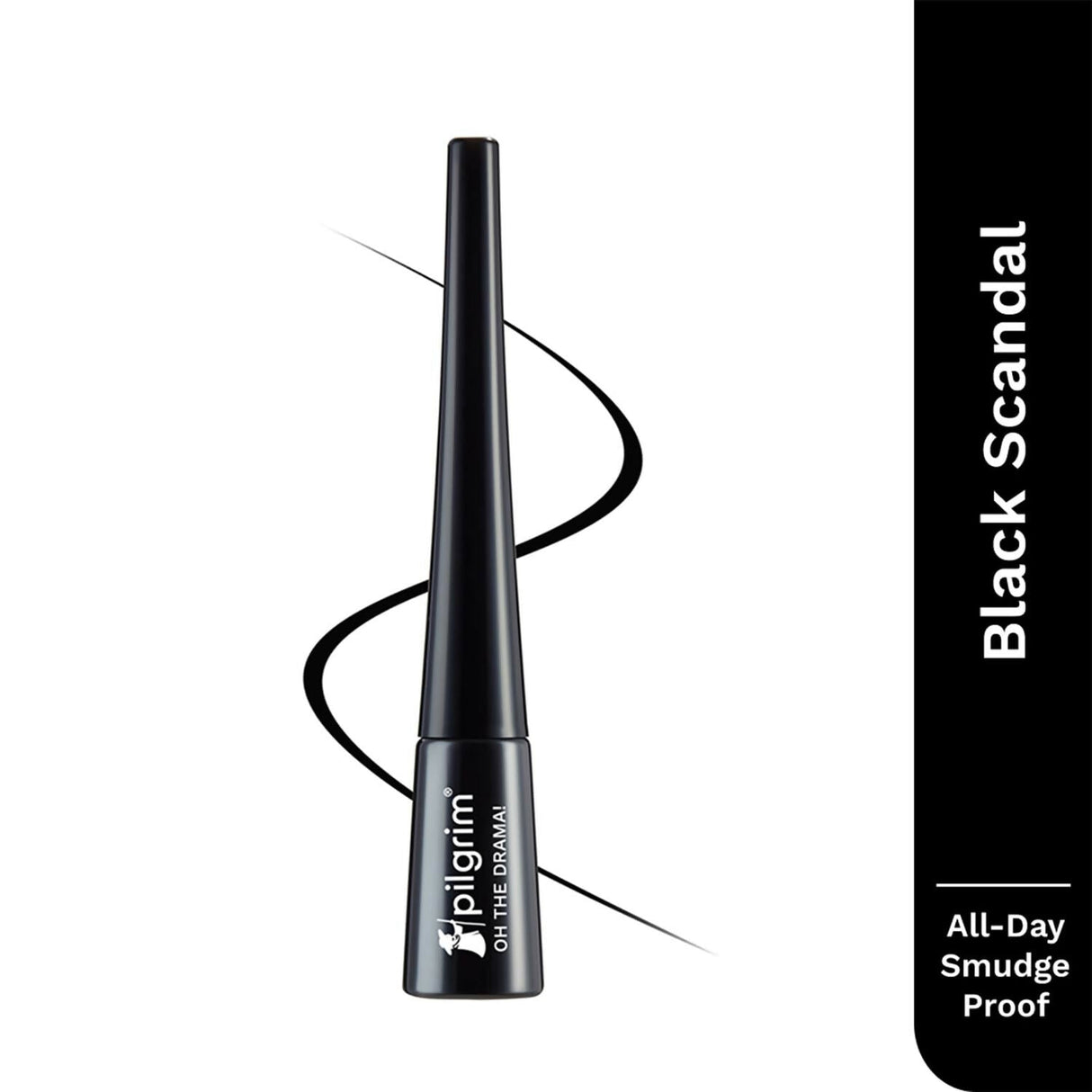 Pilgrim Metallic Eyeliner Black Scandal, Long Lasting & Smudge Proof Enriched With Argan Oil