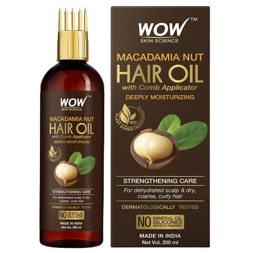 Wow Skin Science Macadamia Nut Hair Oil With Comb Applicator