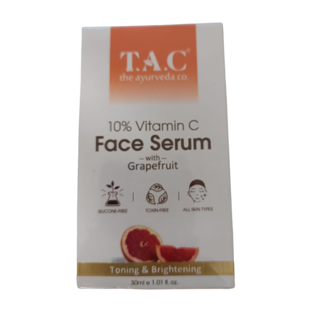 TAC - The Ayurveda Co. 10% Vitamin C Face Serum for Toning, Brightening & Glowing Skin For Women & Men