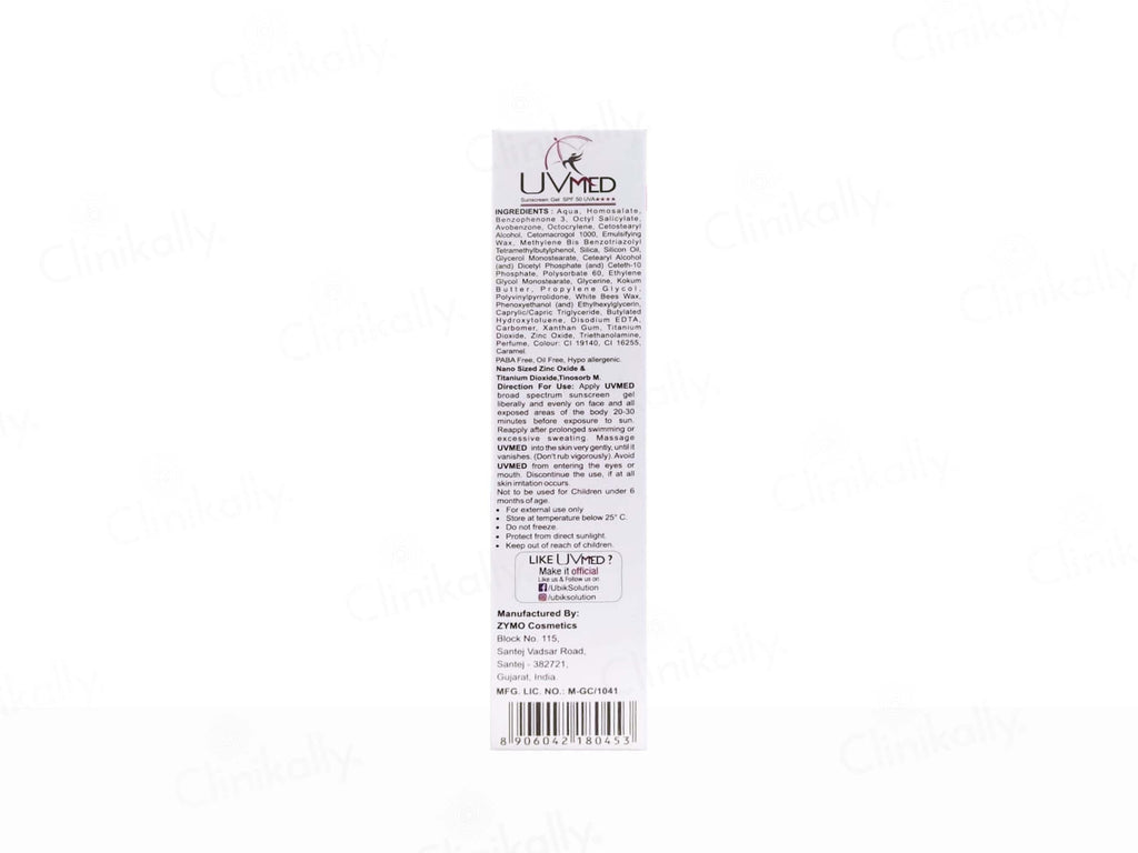 Uvmed Tinted Sunscreen Gel SPF 50
