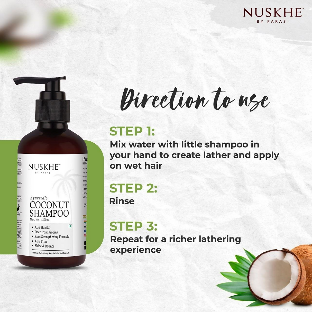 Nuskhe By Paras Ayurvedic Coconut Shampoo