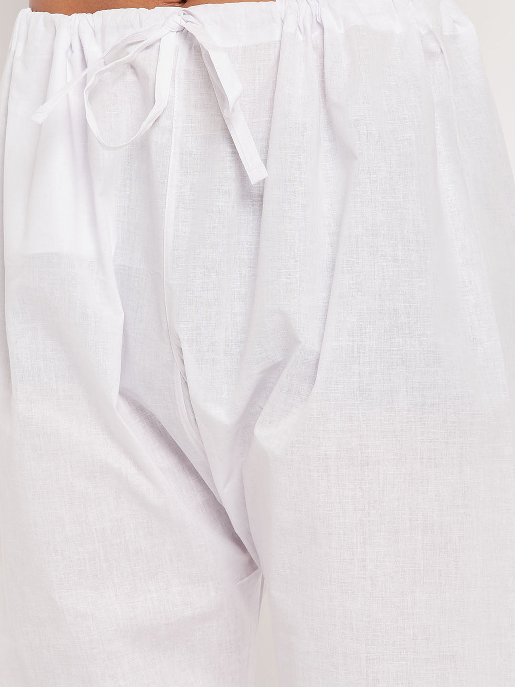 VM By VASTRAMAY Men's Cream Solid Kurta with White Pyjama Set