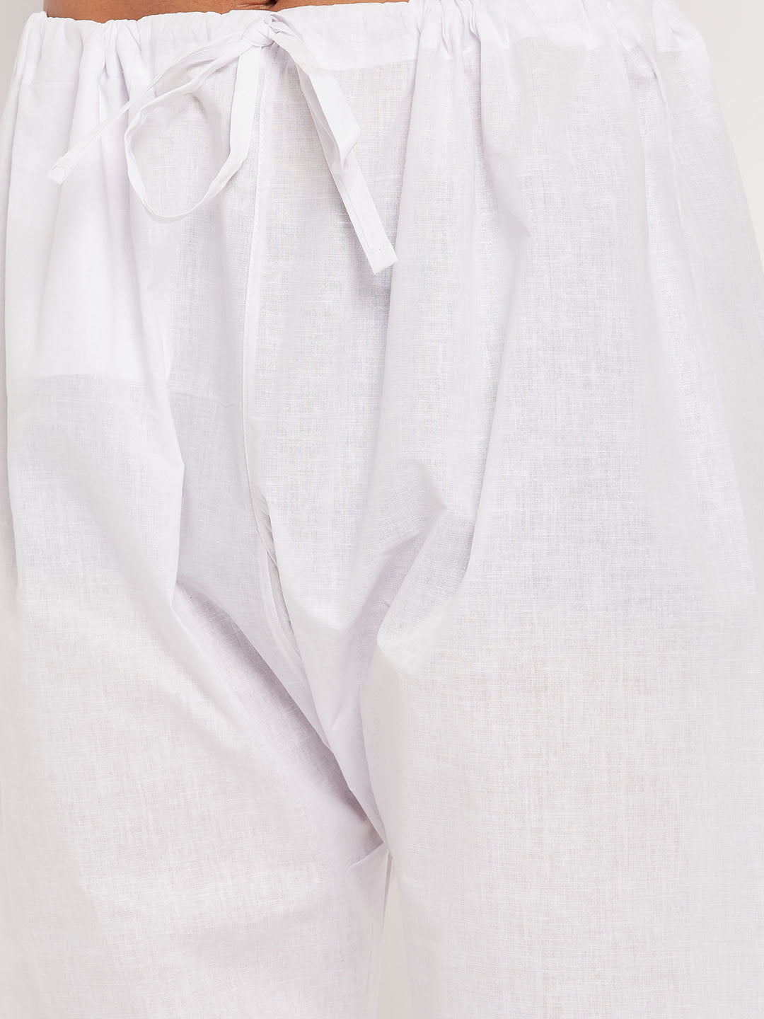 VM By VASTRAMAY Men's Cream Solid Kurta with White Pyjama Set