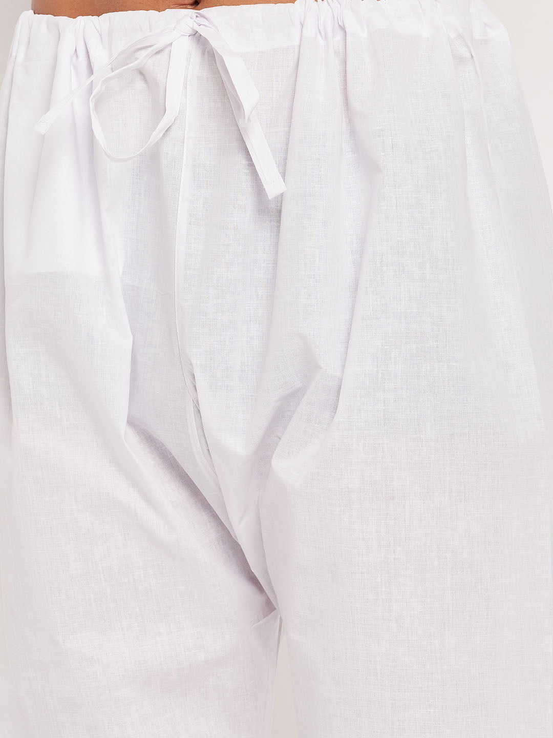VM BY VASTRAMAY Men's Cream And White Cotton Blend Pathani Suit Set