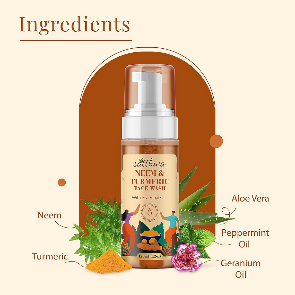 Satthwa Neem & Turmeric Face Wash For Acne & Pimples