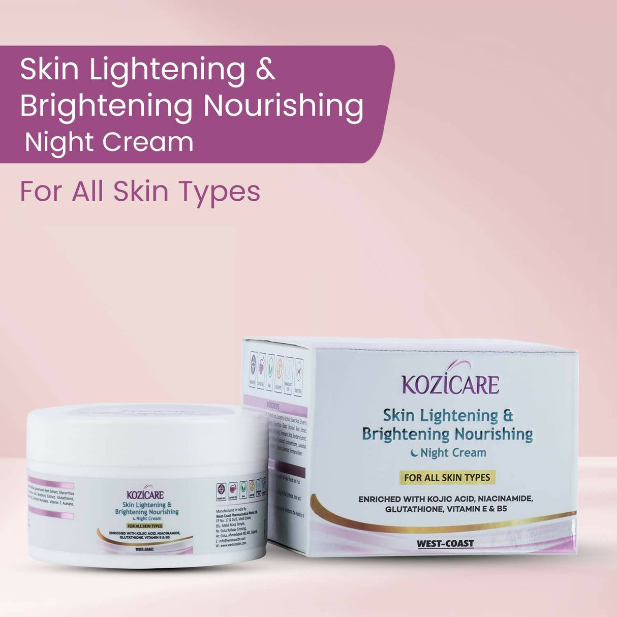 Healthvit Kozicare Skin Lightening & Brightening Nourishing Night Cream