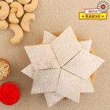 Krishna With Flute Rakhi and Kaju Katli Box