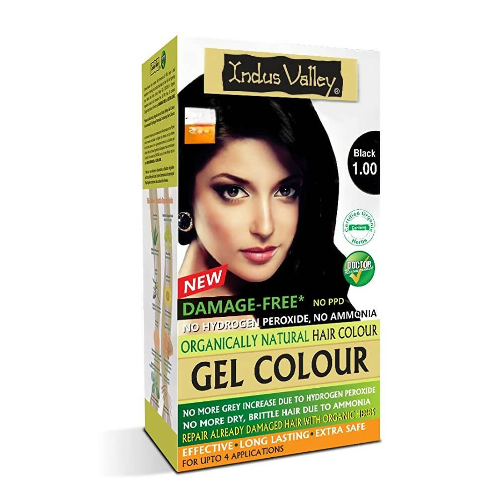 Indus Valley Damage-Free Gel Hair Color-Black