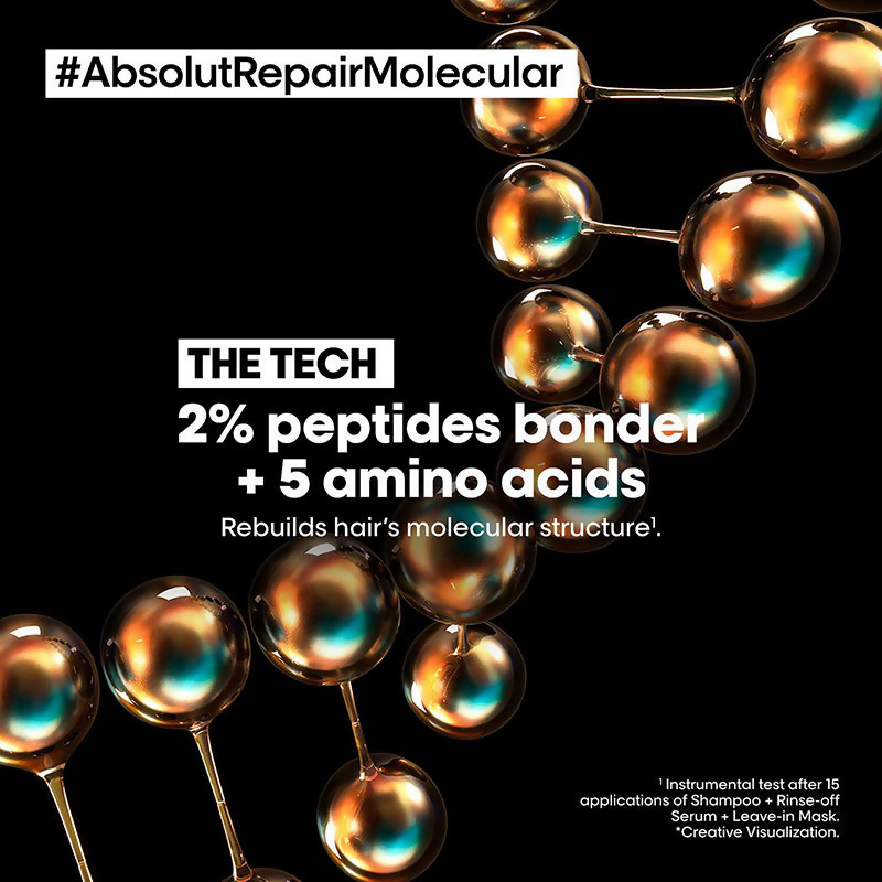 L'Oreal Professionnel Absolut Repair Molecular Shampoo & Rinse-Off Serum For Damaged Hair