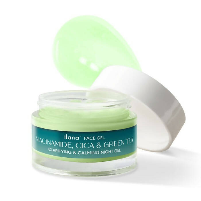 Ilana Clarifying & Calming Night Face Gel With Green Tea, Cica & 3% Niacinamide