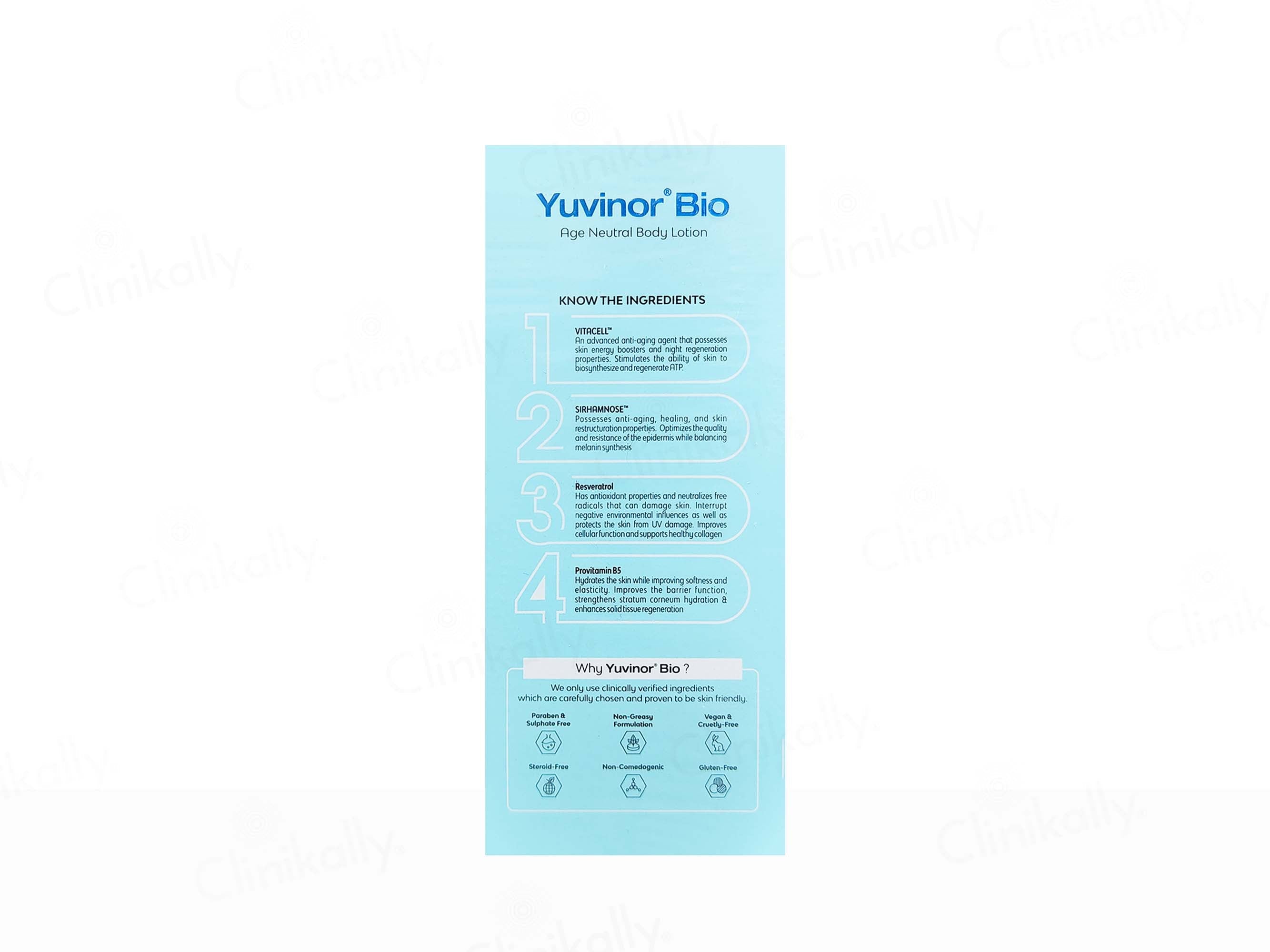 Yuvinor Bio Age Neutral Body Lotion