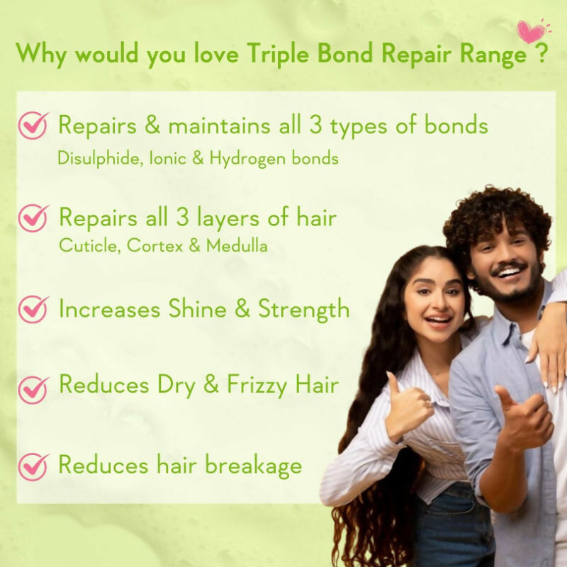 Wishcare Triple Bond Repair Combo - For Dry & Frizzy Hair with Amino Peptide for Damaged Hair