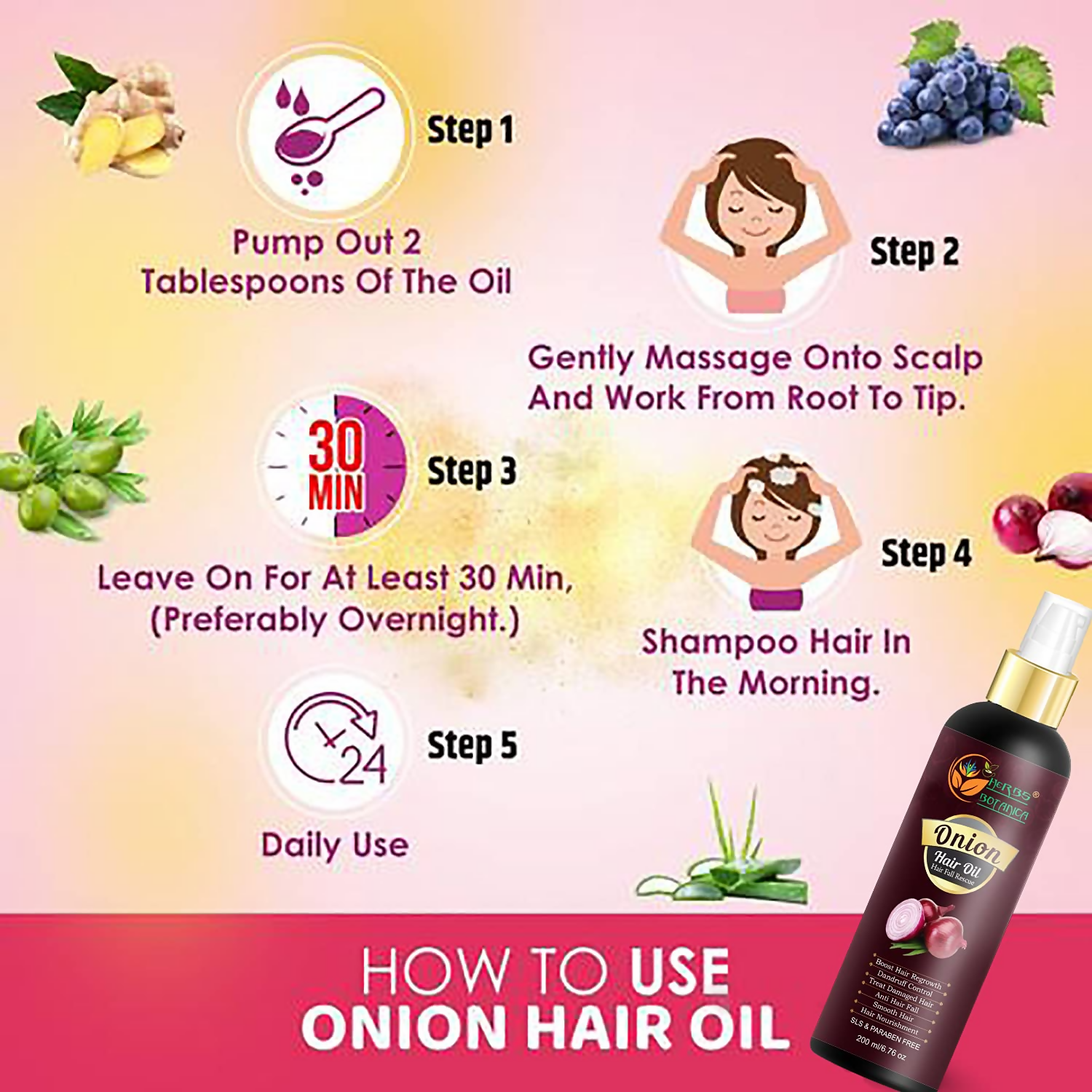 Herbs Botanica Red Onion Hair Oil