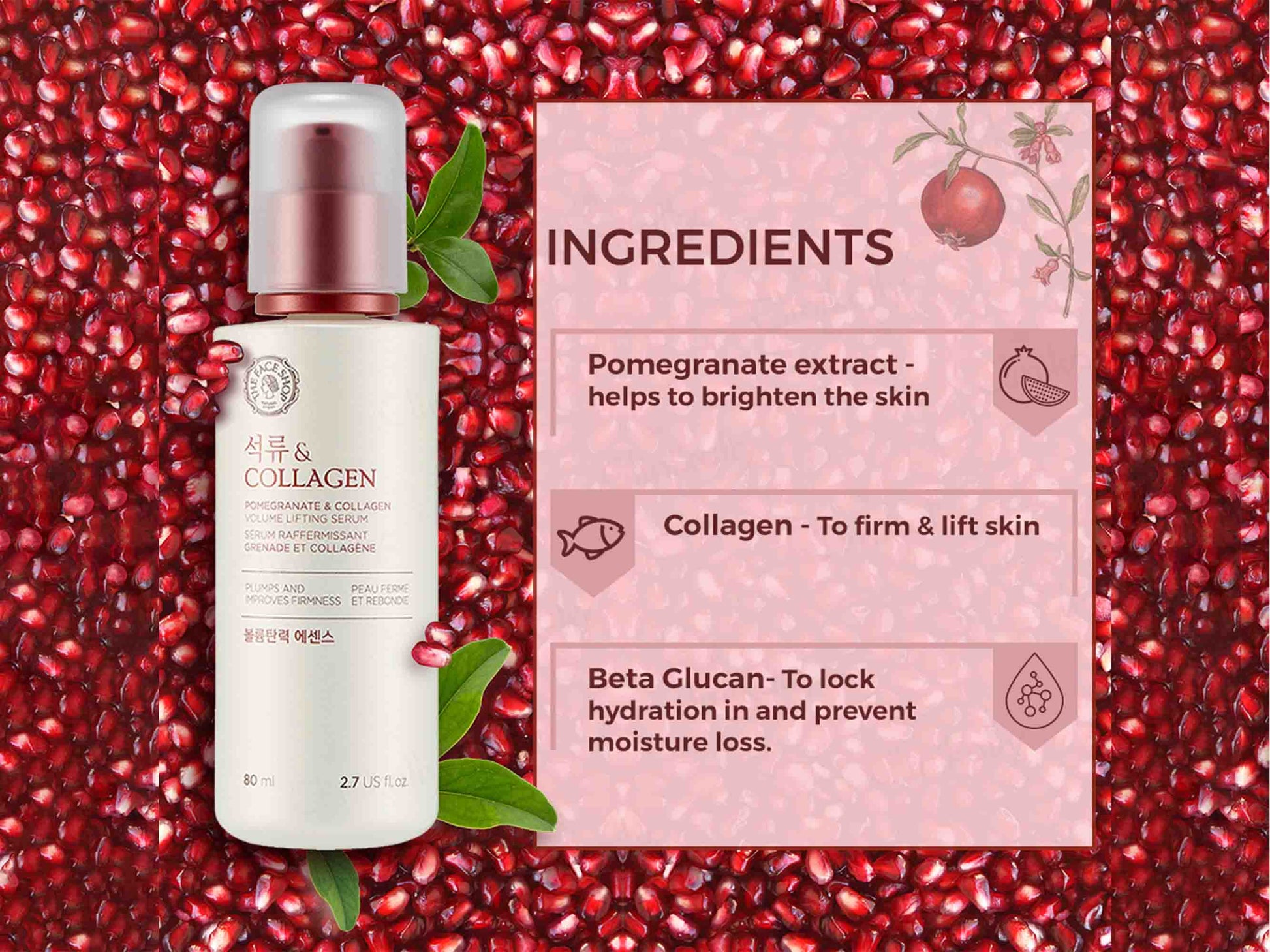 The Face Shop Pomegranate & Collagen Volume Lifting Serum