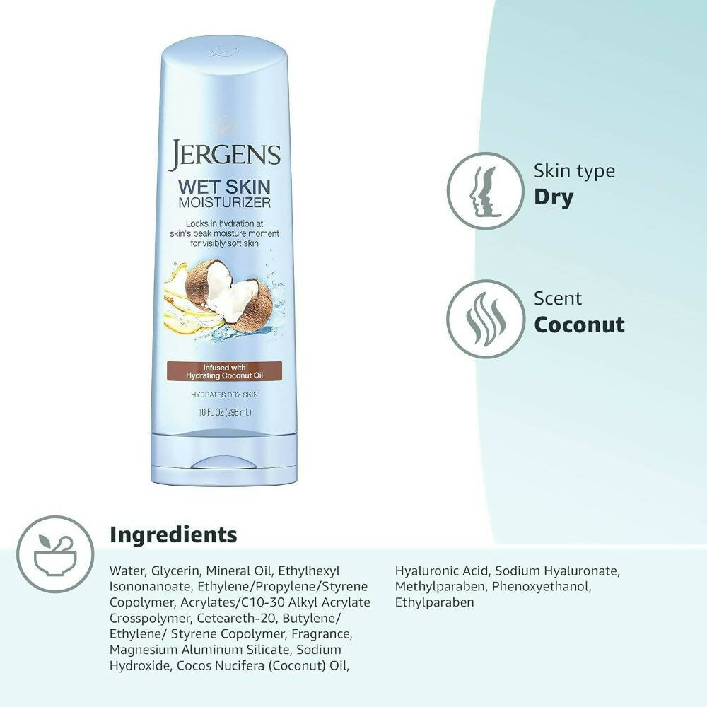 Jergens Wet Skin Body Moisturizer With Refreshing Coconut Oil