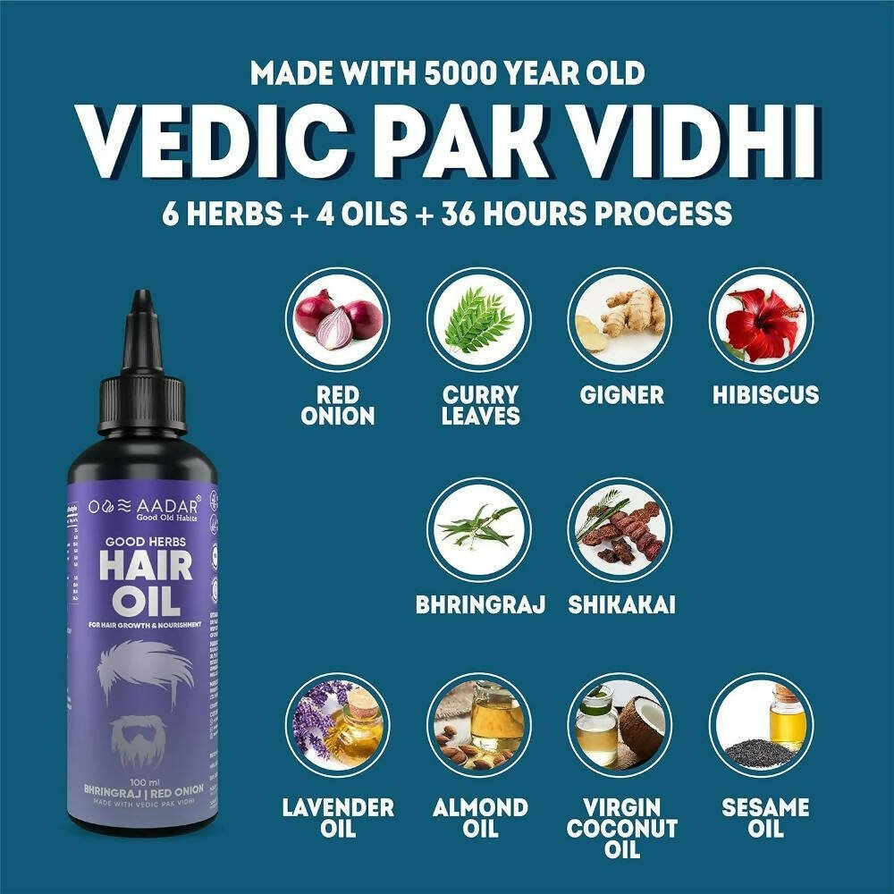 Aadar Good Herbs Hair Oil for Hair Fall & Damage Control - Vamzn#