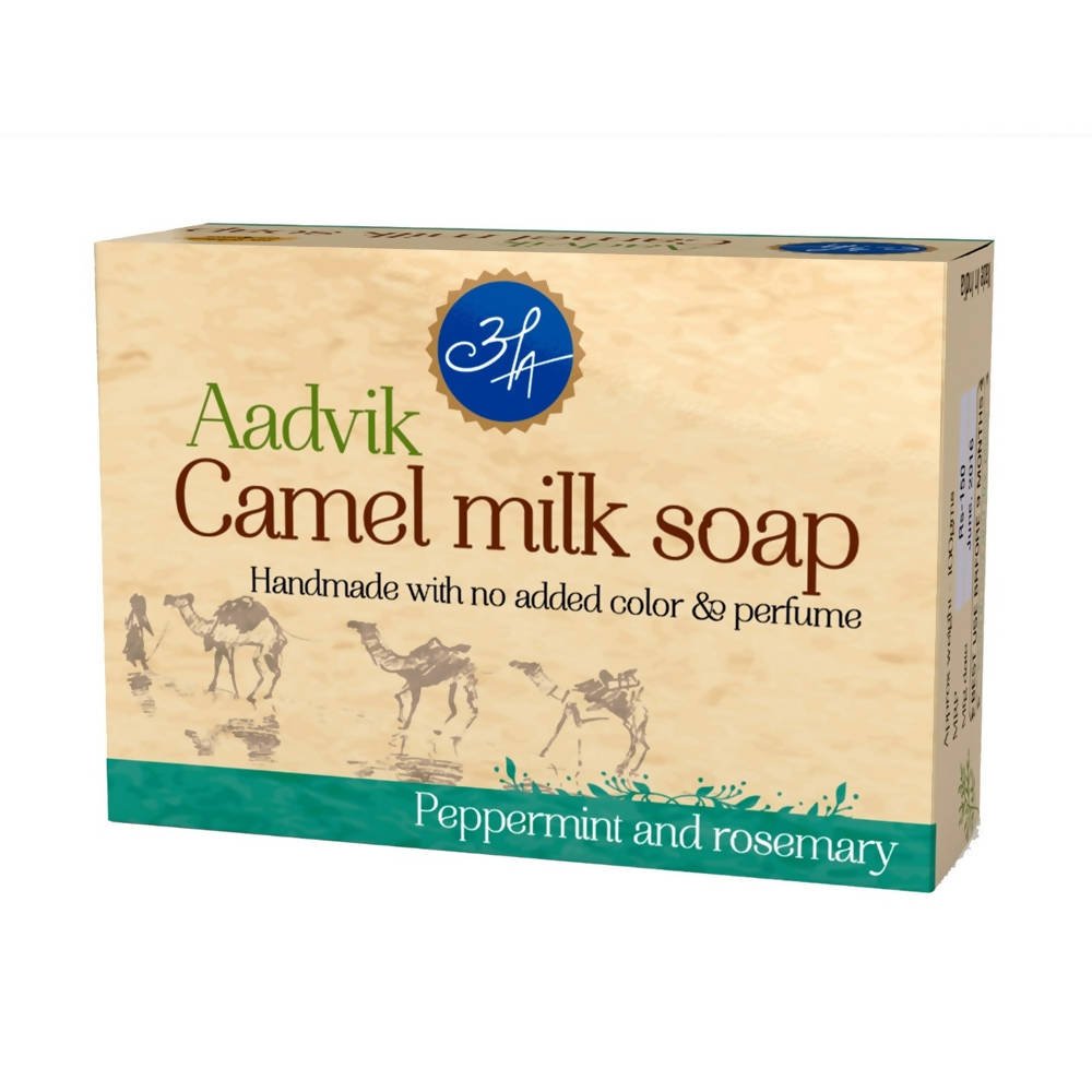 Aadvik Camel Milk Soap - Peppermint & Rosemary Essential Oil - Vamzn#