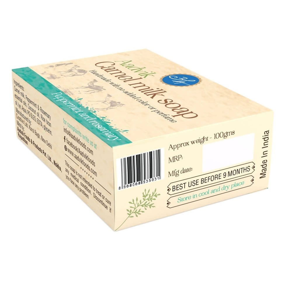 Aadvik Camel Milk Soap - Peppermint & Rosemary Essential Oil - Vamzn#