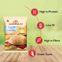 Aashirvaad Sugar Release Control Atta | Low in GI Whole Wheat Flour | Multigrain Atta High in Fiber and Protein - Vamzn#