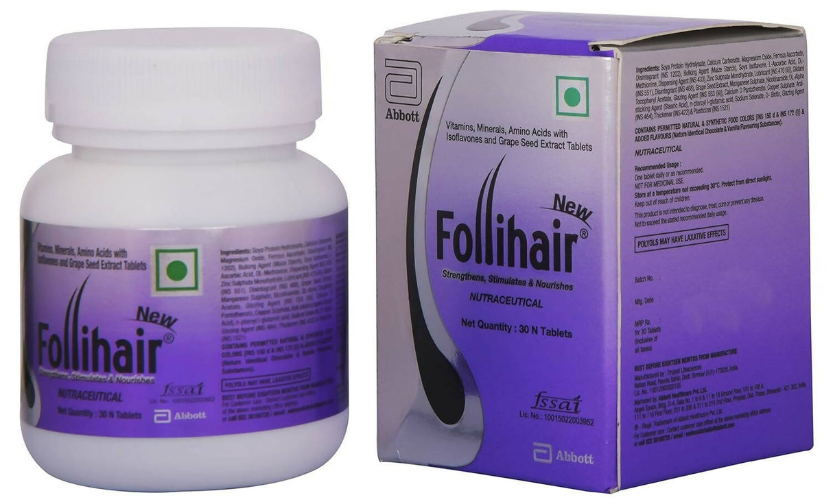 Abbott New Follihair Tablets, For Hair Growth - Vamzn#