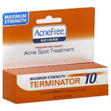 AcneFree Terminator 10 Acne Spot Treatment with Benzoyl Peroxide 10% Maximum Strength Acne Cream Treatment, 1 Ounce - Pack Of 1 - Vamzn#