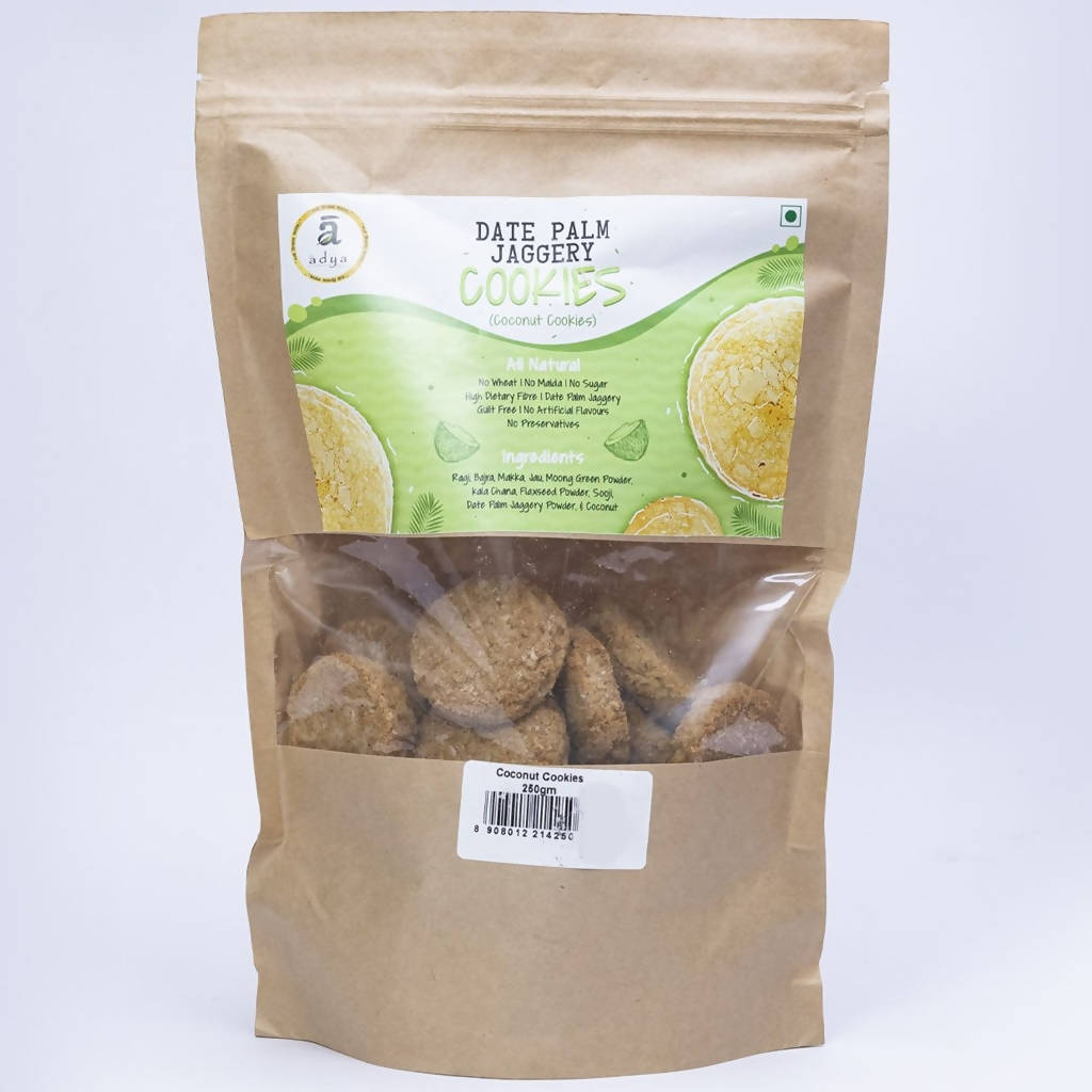 Adya Organics Date Palm Jaggery Coconut Cookies - Vamzn#