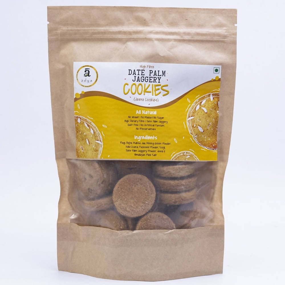 Adya Organics Date Palm Jaggery Cumin Cookies – Jeera Biscuits - Vamzn#