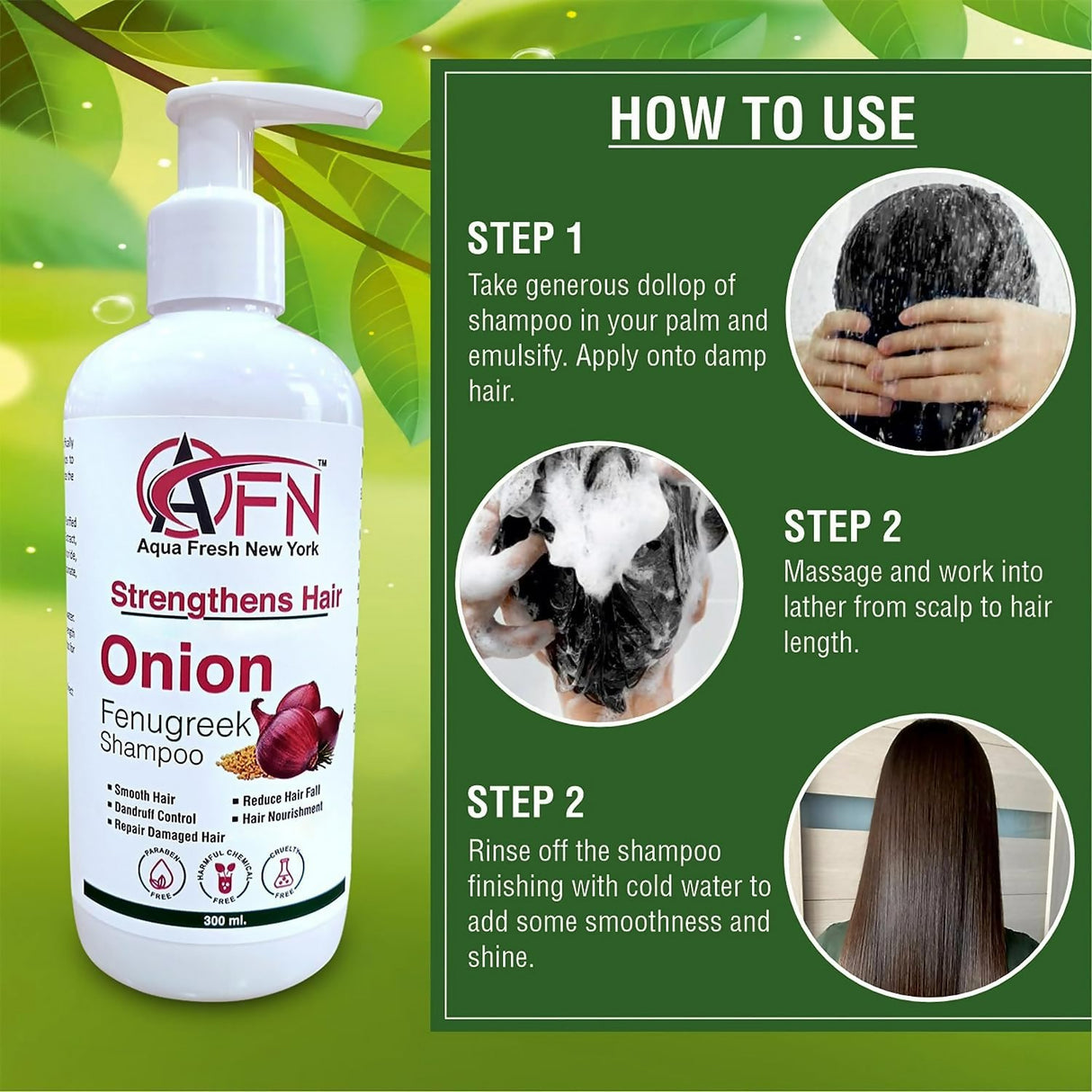 AFN Aqua Fresh New York Onion Fenugreek Shampoo - Vamzn#