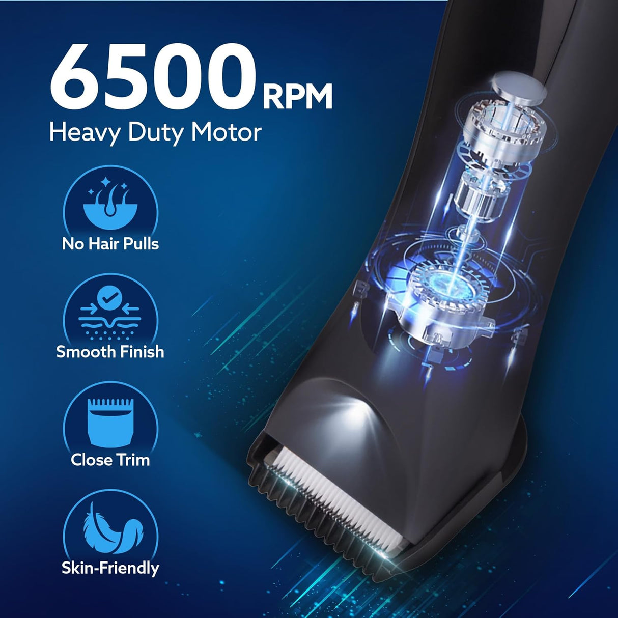 AGARO Grand Men Body Trimmer for Beard, Armpit, Chest, Pubic & legs, Skin Safe Technology, Self - Sharpening Ceramic Blades, Type C Fast Charging, 120 Min Usage, Waterproof (IPX7), Cordless, LED Light - Vamzn#
